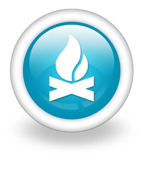 Icon, Button, Pictogram with Campfire symbol