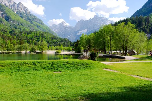 Lake Jasna in Kranjska Gora, Slovenia. Beautiful relaxing place in Triglav National park.