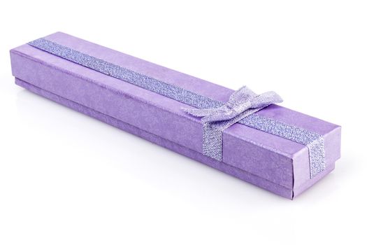 Long purple Jewellry box isolated on white background