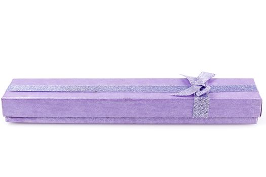 Long purple Jewellry box isolated on white background