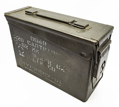 old close munition box isolated on a white background