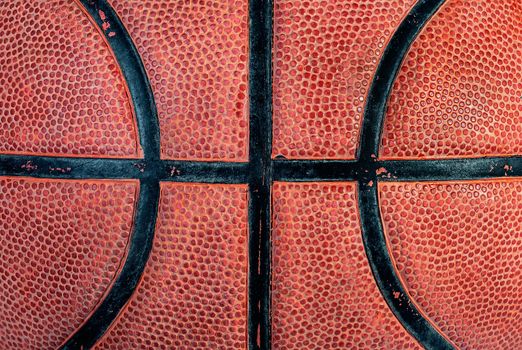 Abstract background is a part of old basketball ball