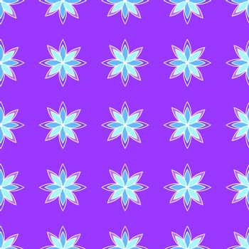 Seamless floral vector pattern on the violet background