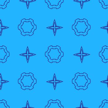 Abstract seamless vector pattern on the blue background