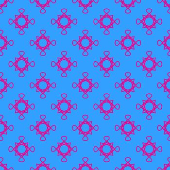 Seamless abstract vector pattern on the blue background