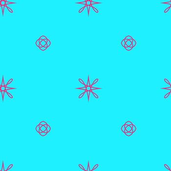 Seamless abstract vector pattern on the cyan background