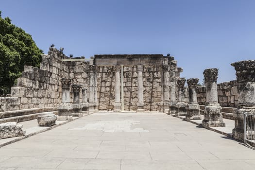 Beautiful image of ruins, old walls and blue sky