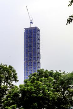 CHATTERJEE INTENATIONAL CENTRE, KOLKATA / INDIA ASIA - AUGUST 31 2018: Recently renovated and completely new modern look of Calcutta"s famous tallest building