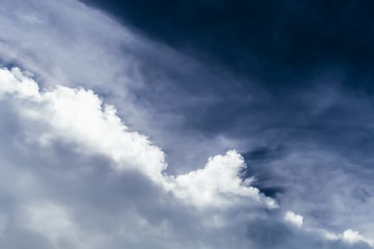 Dramatic cloud and sky landscape scene before rain. Beautiful nature background.