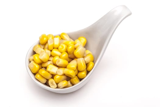Corn isolated on white background with shadow