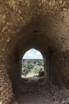 Part of a building damaged by time