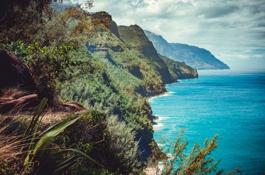 The Kalalau Trail is a trail along Na Pali Coast of the island of Kauai in the state of Hawaii.