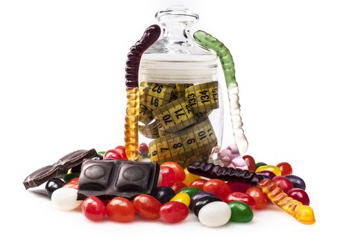 Sweets isolated on white background with shadow