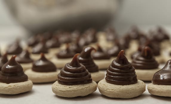 Crunchy cookies with a lot of chocolate