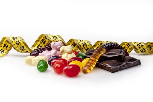 Sweets isolated on white background with shadow