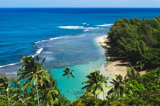 Kalalau trail is one of the most turistic destinations of the Kauai island in Hawaii, US