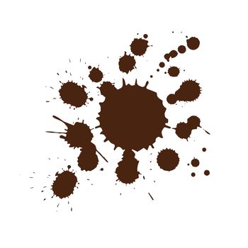 Vector illustration of brown coffee drop stains isolated on white background