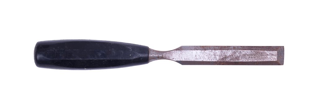 Old chisel isolated on a white background