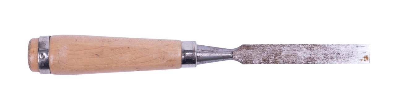 Old chisel isolated on a white background