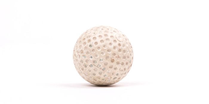 Close-up of a golf ball, Isolated on white