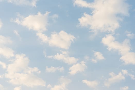 Clouds and blue sky for background.