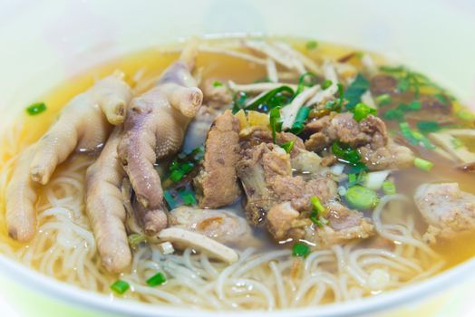 noodles on white background.