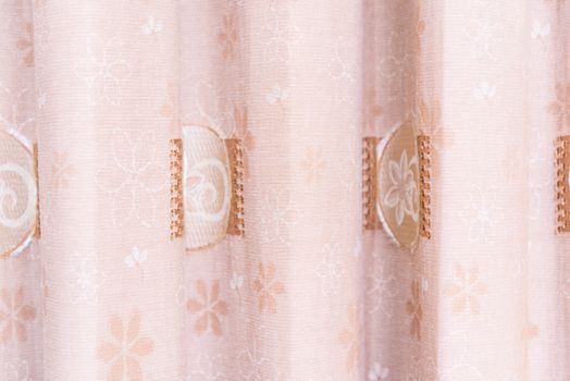 Zoom shot of Pink Curtain for background.