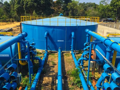 Water treatment plants of the Waterworks in Thailand.