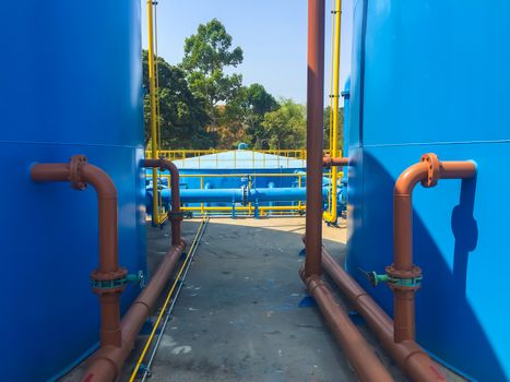 Water treatment plants of the Waterworks in Thailand.