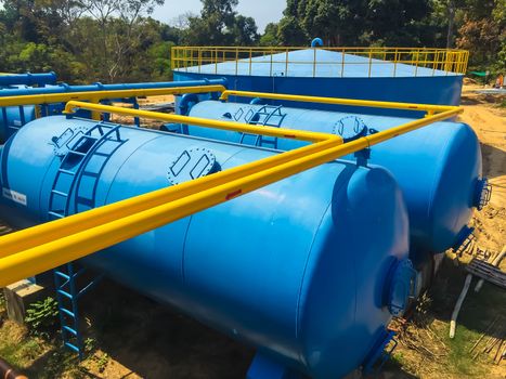 Water treatment plants of the Waterworks in Thailand.