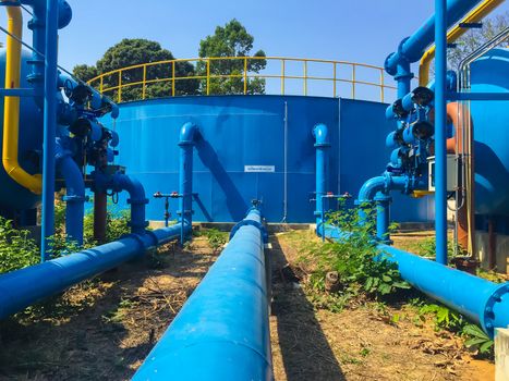 Water treatment plants of the Waterworks in Thailand.