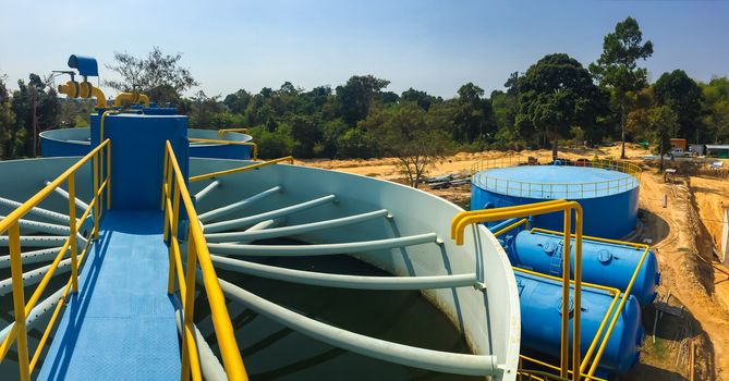 Water treatment plants of the Waterworks in Thailand.