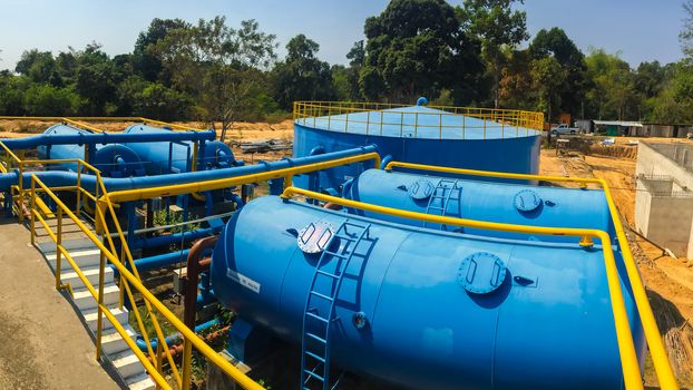 Water treatment plants of the Waterworks in Thailand.