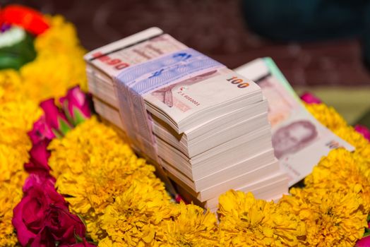 The dowry in a wedding in Thailand.