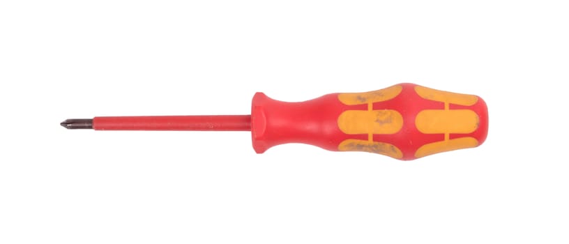 Red screwdriver isolated on a white background