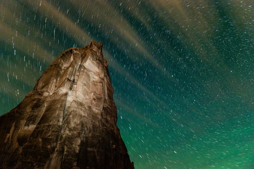 Stars in the night sky in Arches National Park, Utah