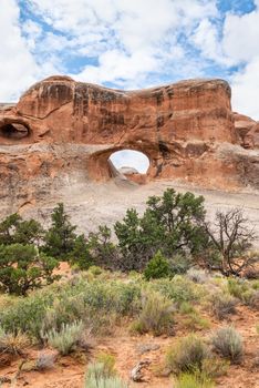 Tunnel Arch in Devils Garden Trail in Arches National Park, Utah