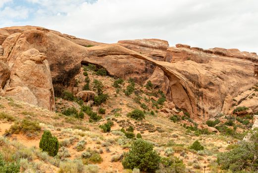 Landscape Arch in Devils Garden Trail in Arches National Park, Utah