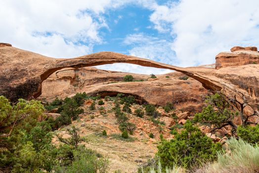 Landscape Arch in Devils Garden Trail in Arches National Park, Utah