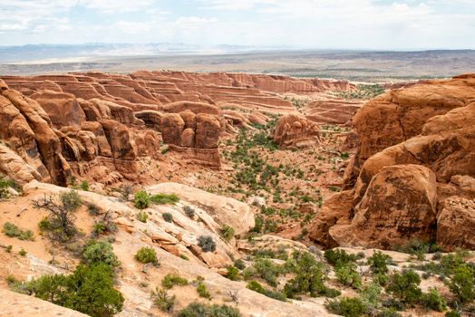 Fin Canyon seen from Devils Garden Trail in Arches National Park, Utah