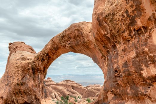 Double-O Arch in Devils Garden Trail in Arches National Park, Utah