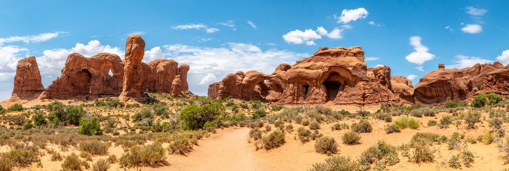 Panorama off Double Arch Trail in Arches National Park, Utah