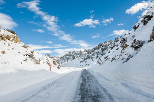 Frozen road in Inyo County, California