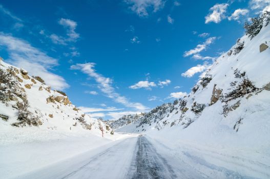 Frozen road in Inyo County, California