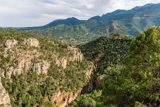 View of Williams Canyon from Cave of the Winds in Manitou Springs, Colorado