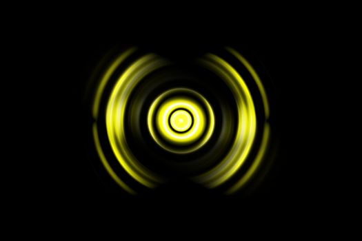 Abstract light yellow ring with sound waves oscillating background