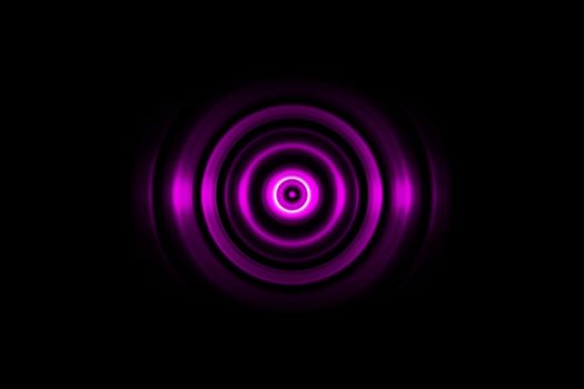 Dark purple ring with sound waves oscillating, abstract background