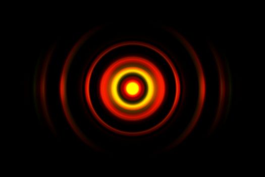 Red digital sound wave or circle signal, abstract background