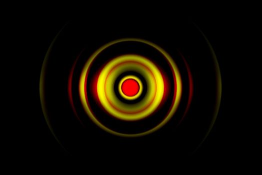Yellow digital sound wave or circle signal, abstract background