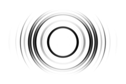 Blurred, abstract  black vortex, circle spin on white background